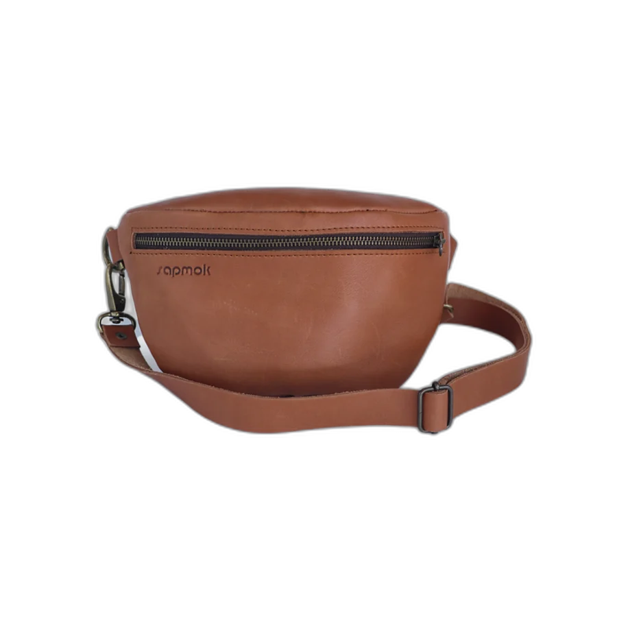Inyanga Moonbag in tan leather